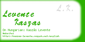 levente kaszas business card